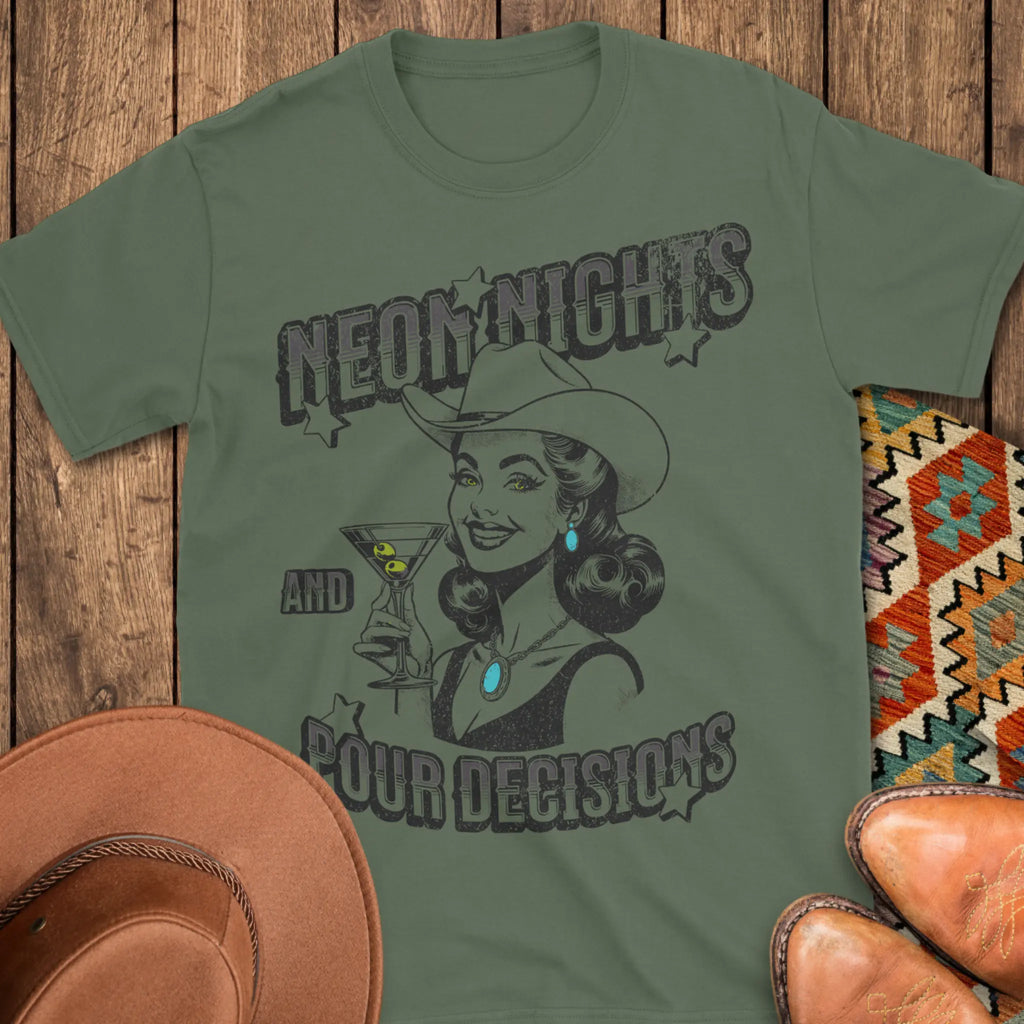 Neon Nights & Pour Decisions T-Shirt